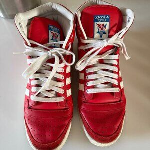 Adidas Top Ten High Red Leather Sneakers